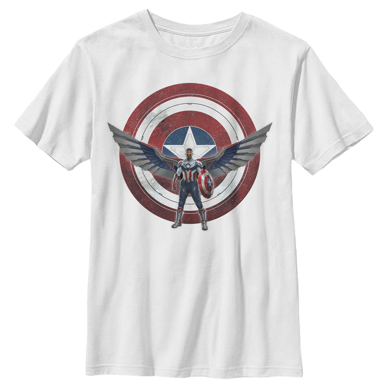 Boy's Marvel The Falcon and the Winter Soldier Sam Wilson Shield T-Shirt