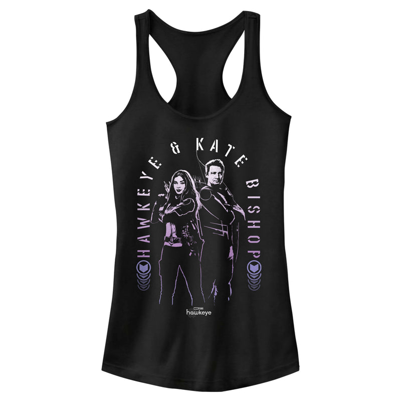 Junior's Marvel Hawkeye Kate Bishop and Hawkeye Racerback Tank Top