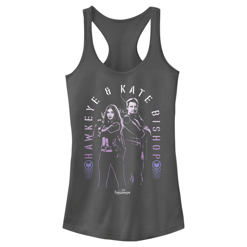 Junior's Marvel Hawkeye Kate Bishop and Hawkeye Racerback Tank Top