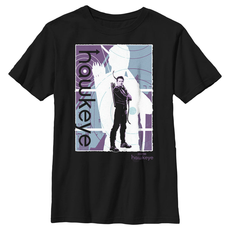 Boy's Marvel Hawkeye Purple Poster T-Shirt