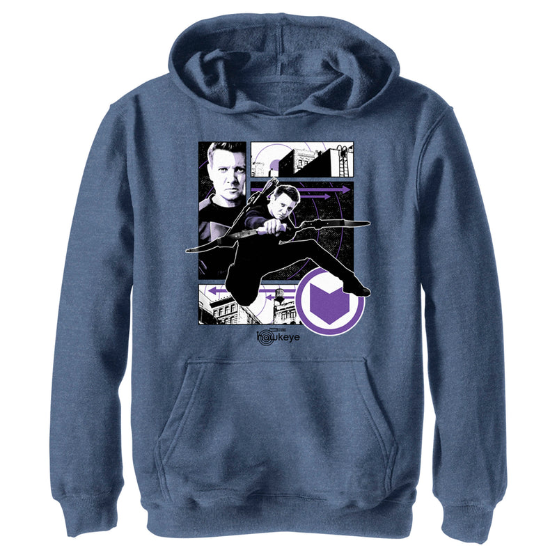 Boy's Marvel Hawkeye Graphic Panel Icon Pull Over Hoodie