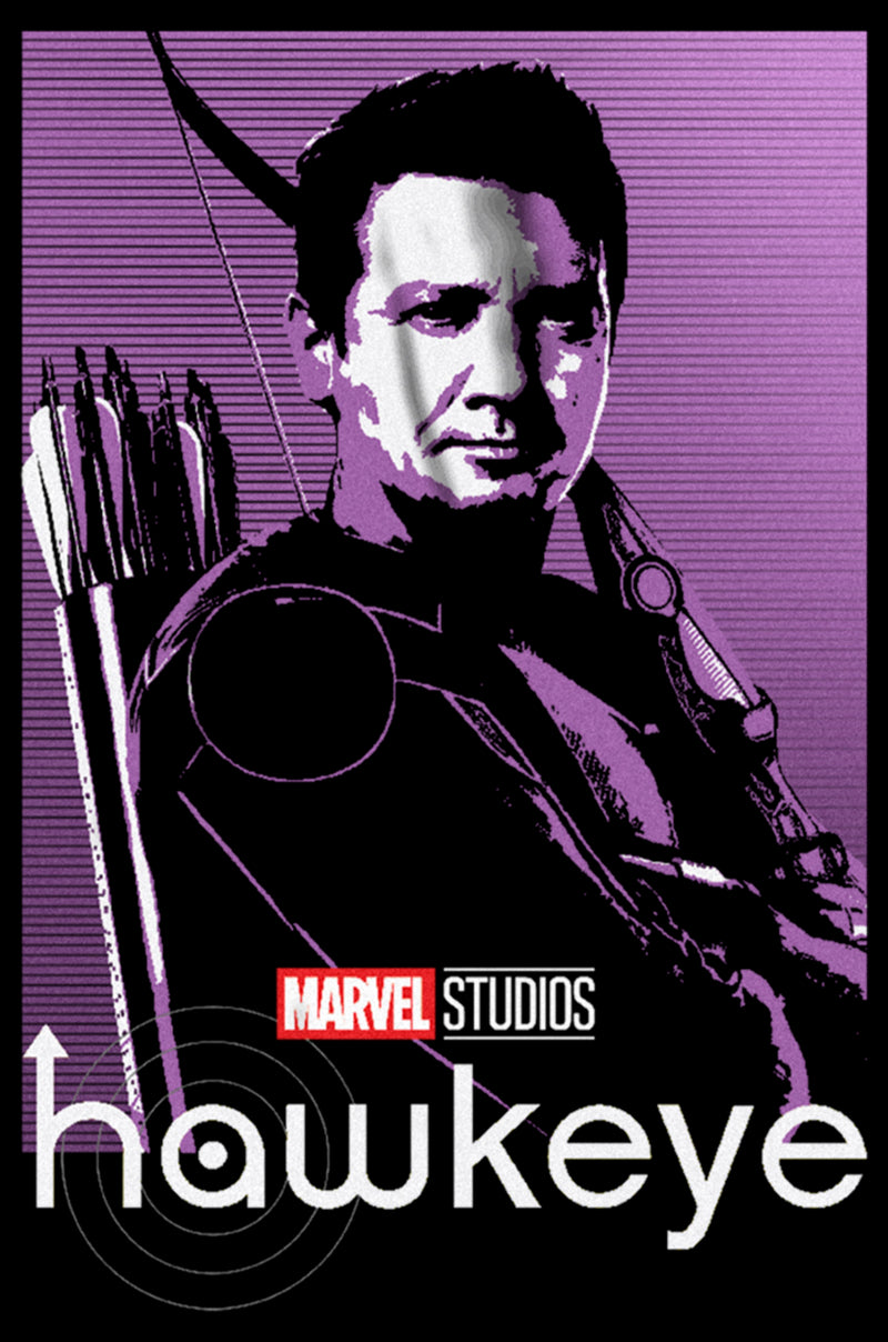 Men's Marvel Hawkeye Purple Portrait T-Shirt