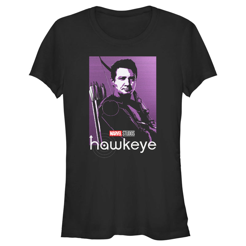 Junior's Marvel Hawkeye Purple Portrait T-Shirt