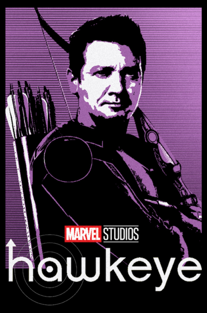 Junior's Marvel Hawkeye Purple Portrait T-Shirt