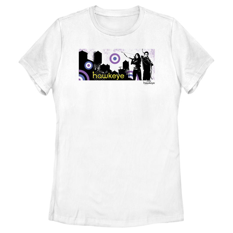 Women's Marvel Hawkeye Cityscape T-Shirt