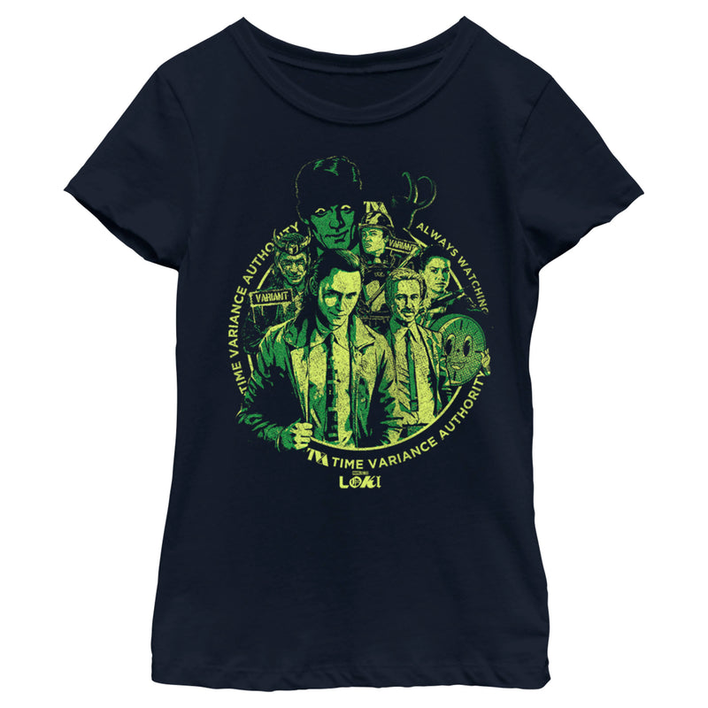 Girl's Marvel Loki Time Variance Authority Agents T-Shirt