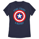 Women's Marvel Avengers Captain America Stars Stripes & Bravery T-Shirt