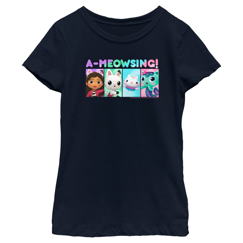 Girl's DreamWorks: Gabby's Dollhouse A-Meowsing Gabby and Friends T-Shirt