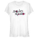 Junior's Squid Game Distressed Logo White T-Shirt