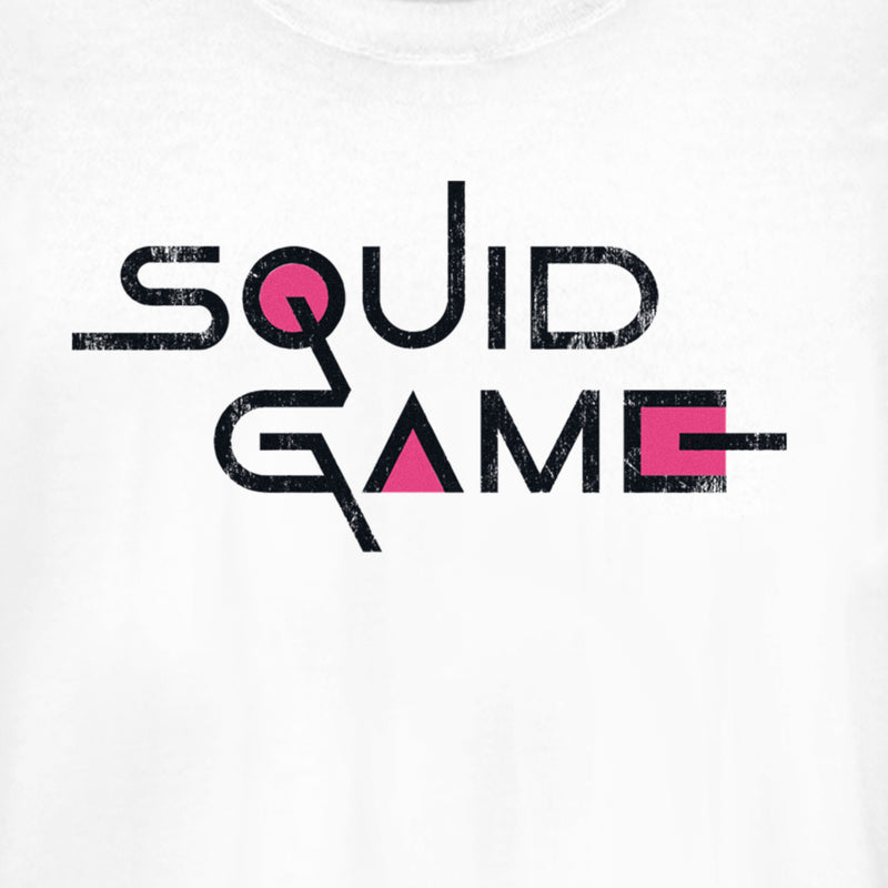 Junior's Squid Game Distressed Logo White T-Shirt