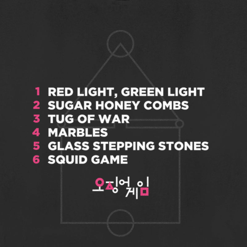 Women's Squid Game List of Games T-Shirt