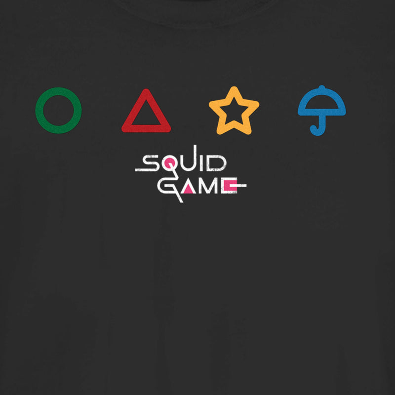 Junior's Squid Game Colorful Symbols T-Shirt