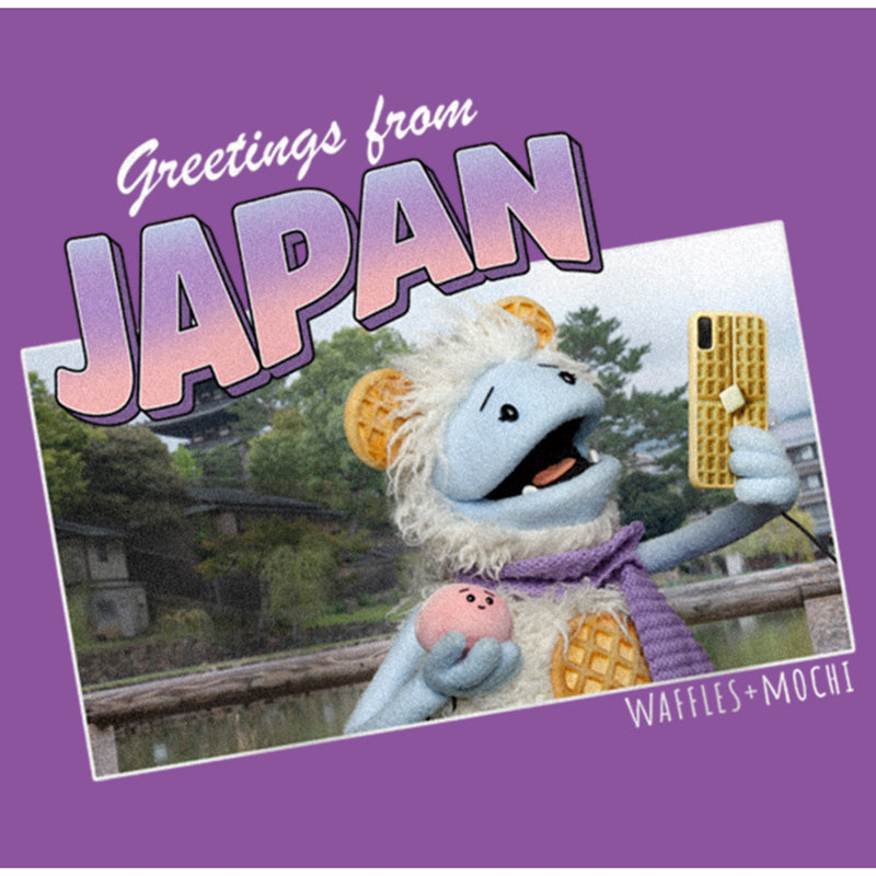 Girl's Waffles + Mochi Greetings from Japan Postcard T-Shirt
