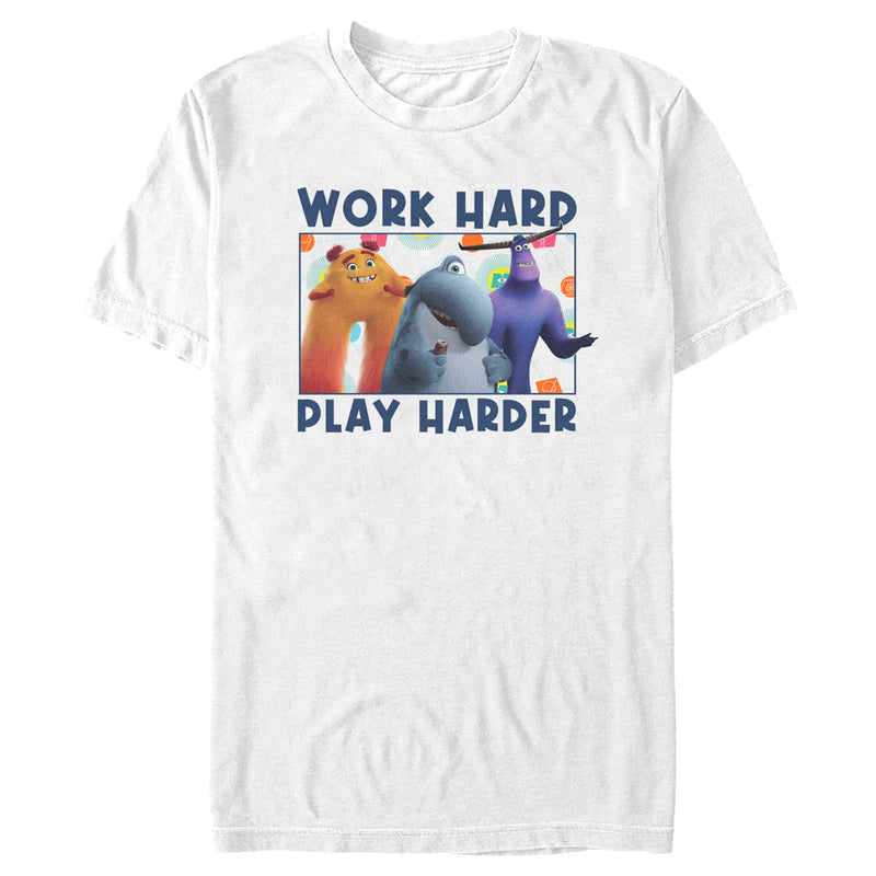 Men's Monsters at Work Work Hard Play Harder T-Shirt
