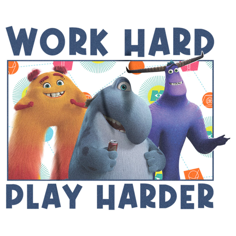 Men's Monsters at Work Work Hard Play Harder T-Shirt