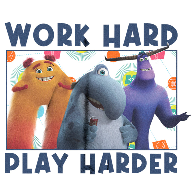 Junior's Monsters at Work Work Hard Play Harder T-Shirt