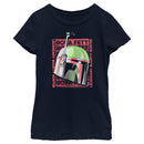 Girl's Star Wars: The Book of Boba Fett Legendary Bounty Hunter Distressed Helmet T-Shirt