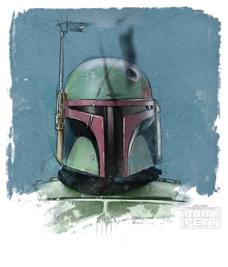 Men's Star Wars: The Book of Boba Fett Watercolor Portrait T-Shirt