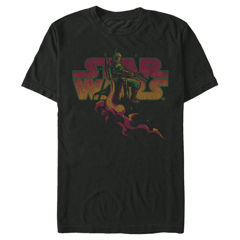 Men's Star Wars: The Book of Boba Fett Distressed Retro Star Wars Logo T-Shirt