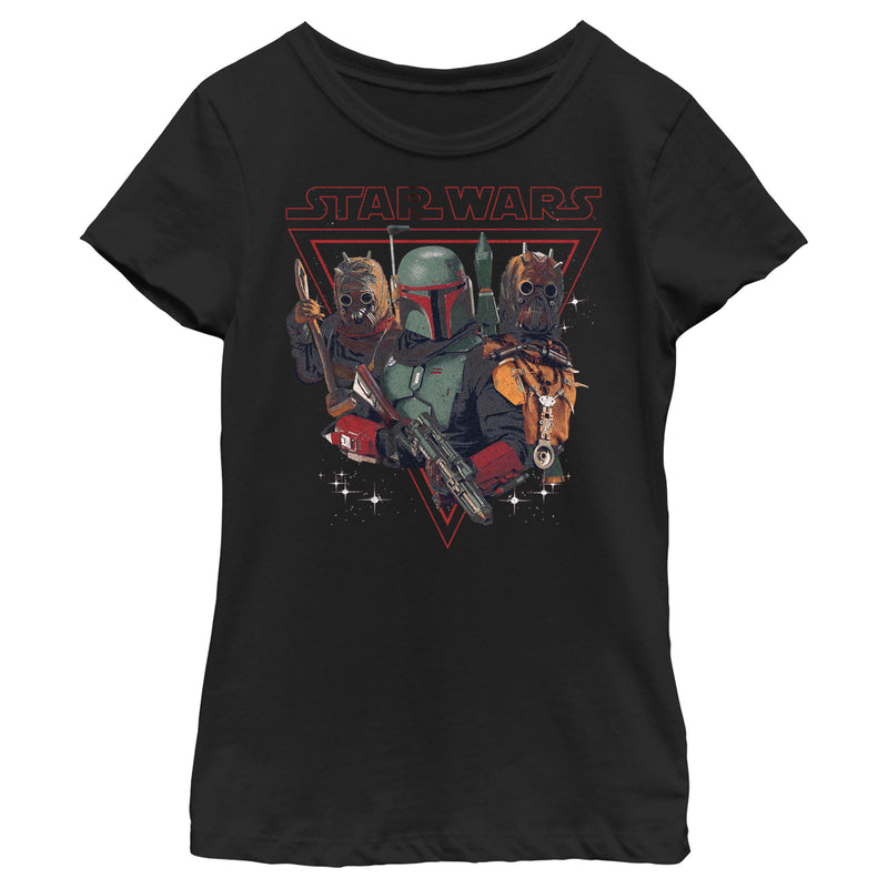 Girl's Star Wars: The Book of Boba Fett Tusken Raiders and Boba Bounty Hunters T-Shirt