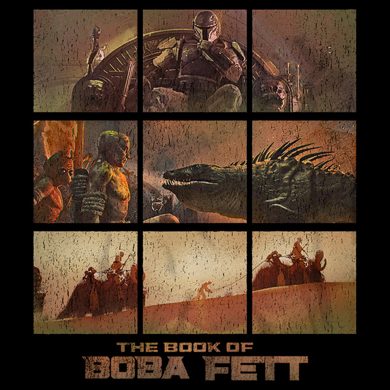 Boy's Star Wars: The Book of Boba Fett Tatooine Desert Comic Panels Pull Over Hoodie