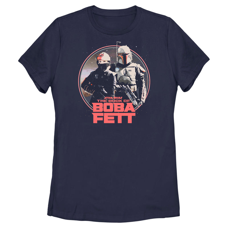 Women's Star Wars: The Book of Boba Fett Fennec and Boba Classic Circle T-Shirt