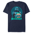 Men's Star Wars: The Mandalorian Father's Day Mando and Grogu Retro Logo T-Shirt
