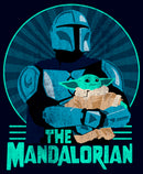Men's Star Wars: The Mandalorian Father's Day Mando and Grogu Retro Logo T-Shirt