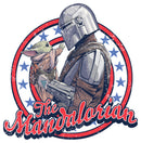 Men's Star Wars: The Mandalorian Fourth of July Grogu and Mando Frame T-Shirt