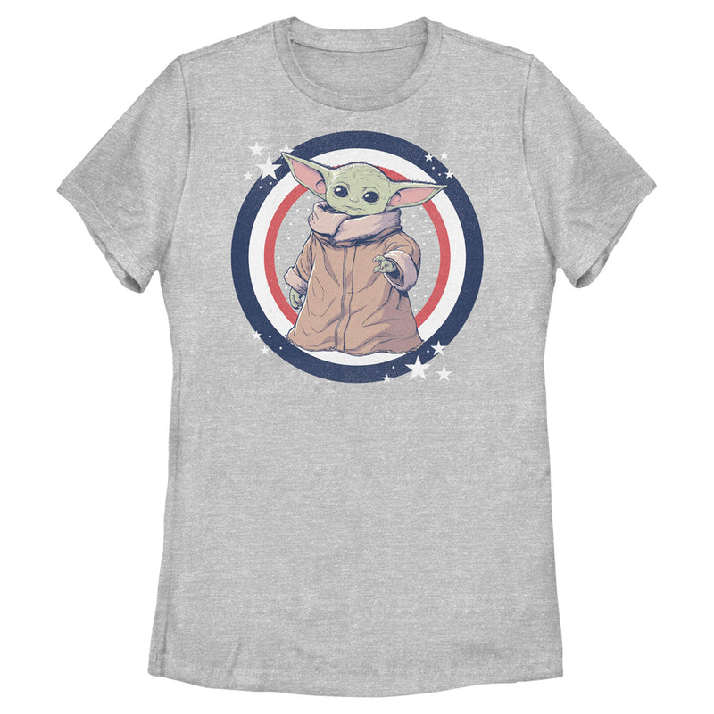 Women's Star Wars: The Mandalorian Fourth of July Grogu Circle T-Shirt