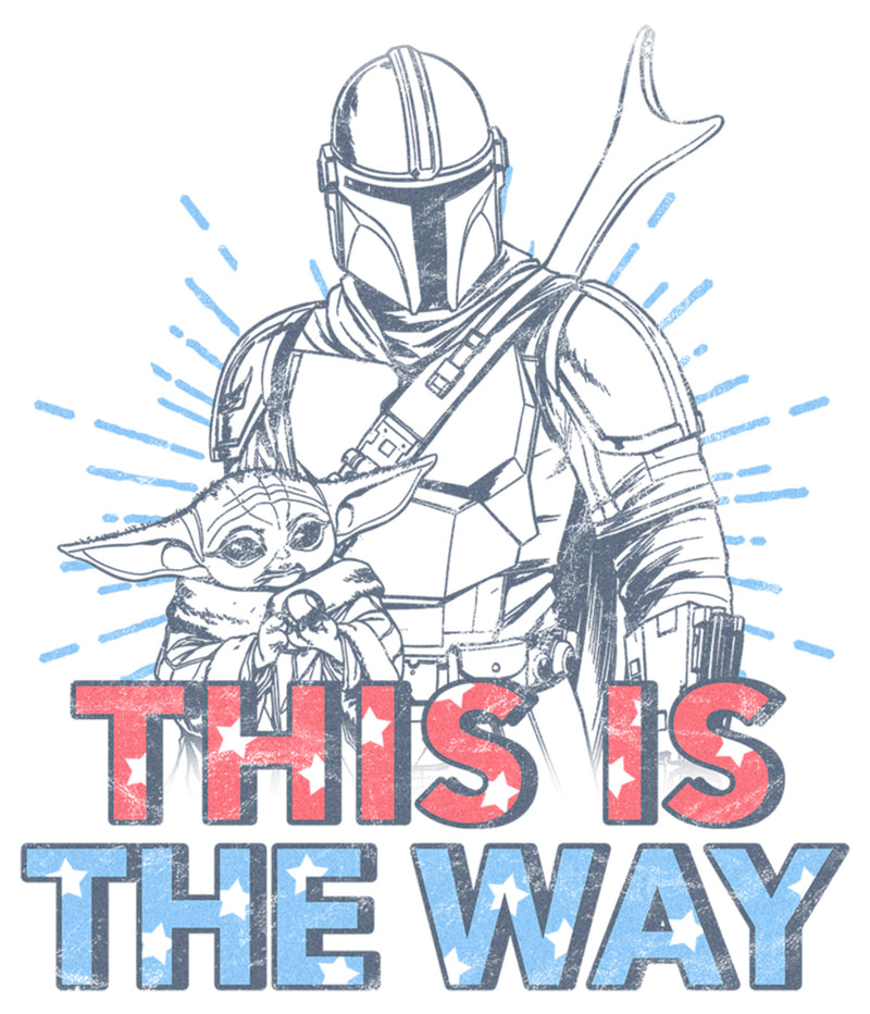Men's Star Wars: The Mandalorian Patriotic Mando and Grogu This is the Way T-Shirt