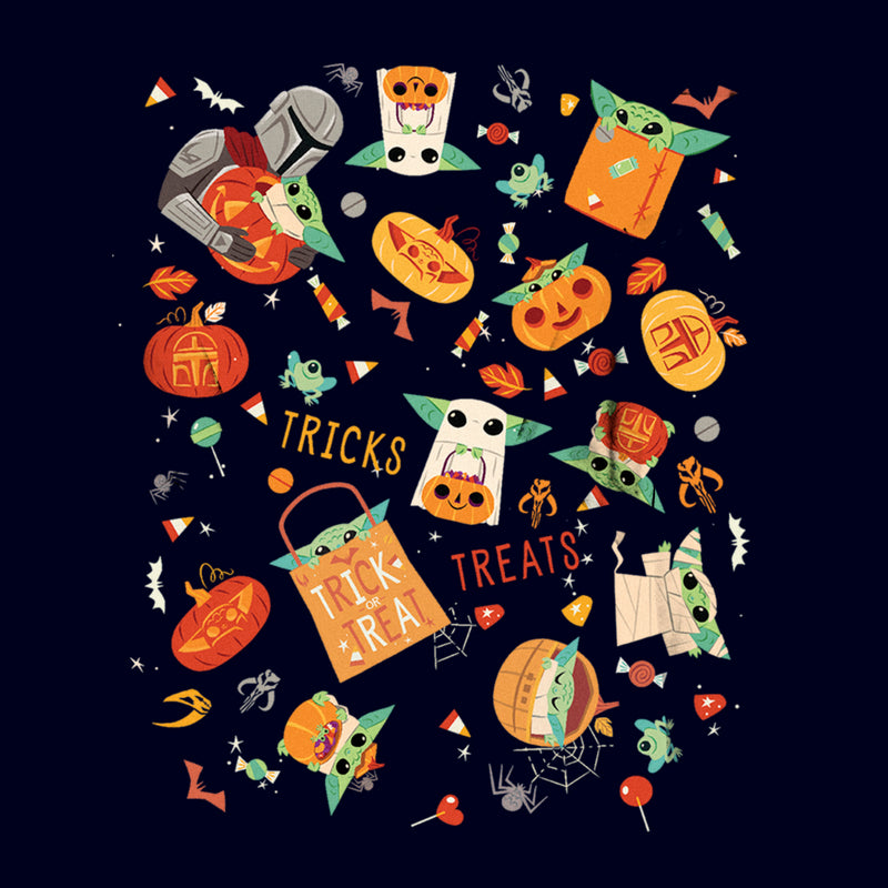 Junior's Star Wars: The Mandalorian Halloween Candy Collage T-Shirt