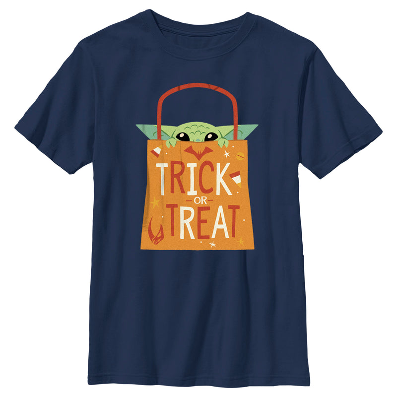 Boy's Star Wars: The Mandalorian Halloween Grogu Trick or Treat Bag T-Shirt