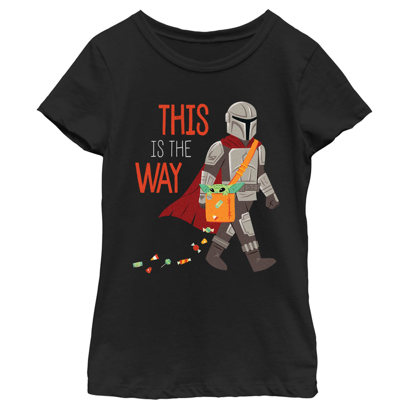 Girl's Star Wars: The Mandalorian Halloween Grogu This is the Way T-Shirt