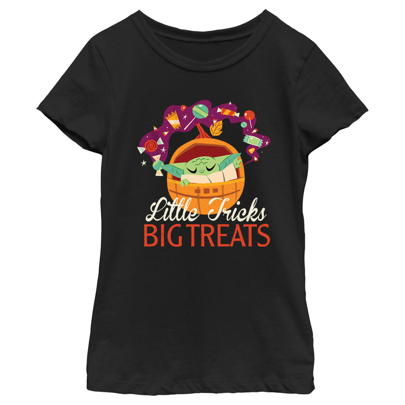 Girl's Star Wars: The Mandalorian Halloween Grogu Big Treats T-Shirt