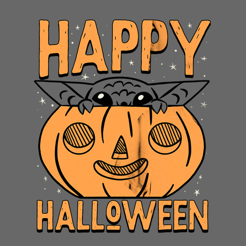 Junior's Star Wars: The Mandalorian Halloween Grogu Pumpkin Peek T-Shirt