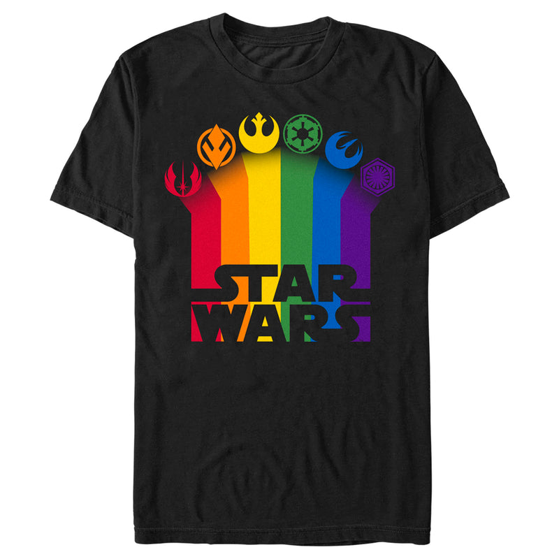 Men's Star Wars Pride Rainbow Crests Logo T-Shirt