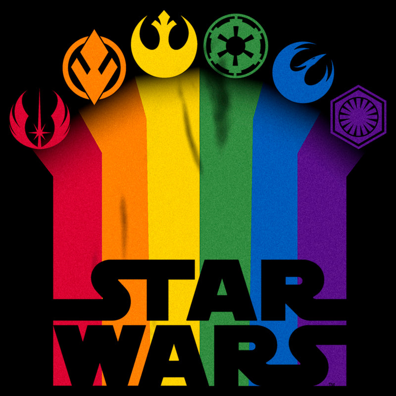 Men's Star Wars Pride Rainbow Crests Logo T-Shirt