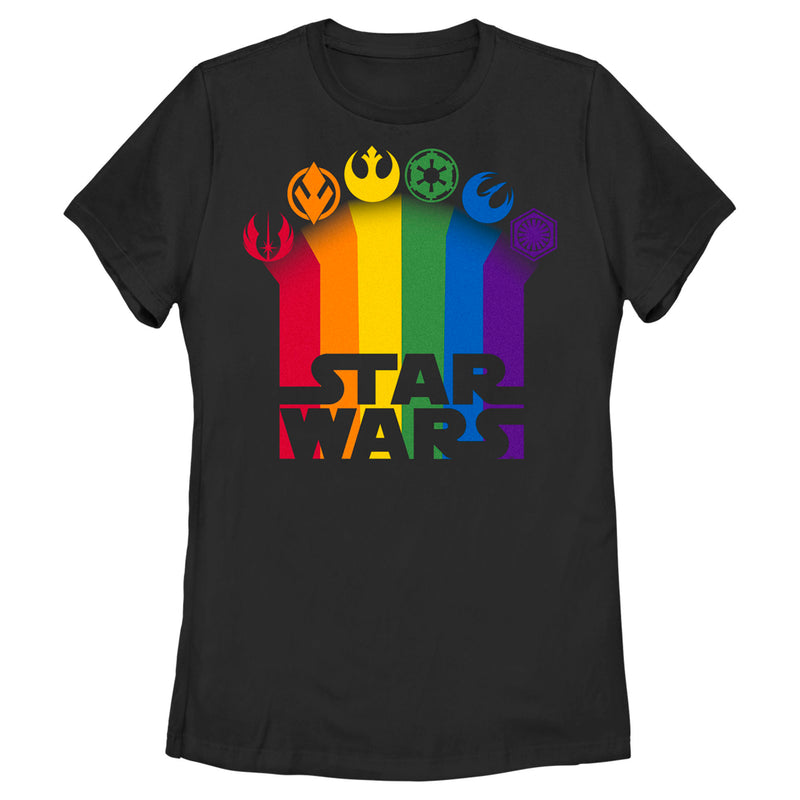 Women's Star Wars Pride Rainbow Crests Logo T-Shirt