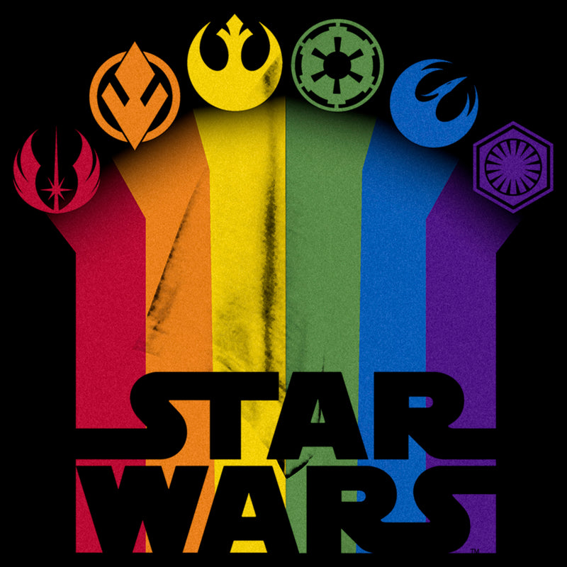 Junior's Star Wars Pride Rainbow Crests Logo T-Shirt