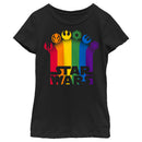 Girl's Star Wars Pride Rainbow Crests Logo T-Shirt