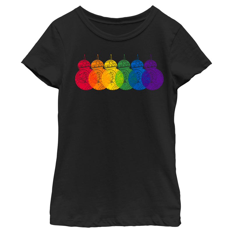 Girl's Star Wars The Last Jedi BB-8 Pride Rainbow T-Shirt