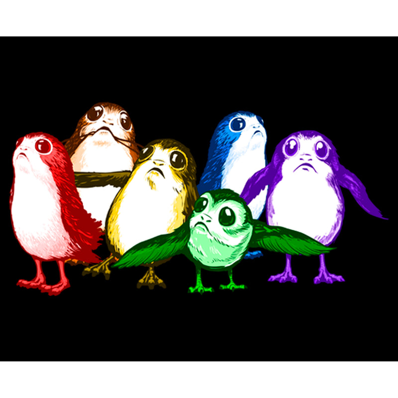 Boy's Star Wars The Last Jedi Pride Cute Rainbow Porgs T-Shirt