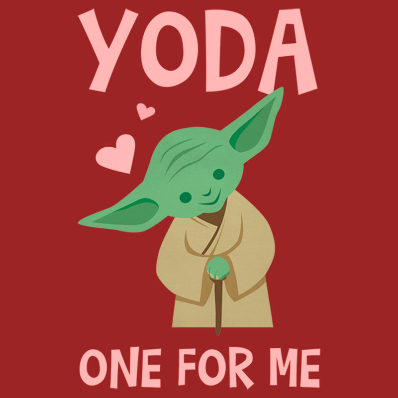 Women's Star Wars Valentine's Day Yoda One for Me Simple T-Shirt