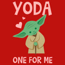 Junior's Star Wars Valentine's Day Yoda One for Me Simple T-Shirt