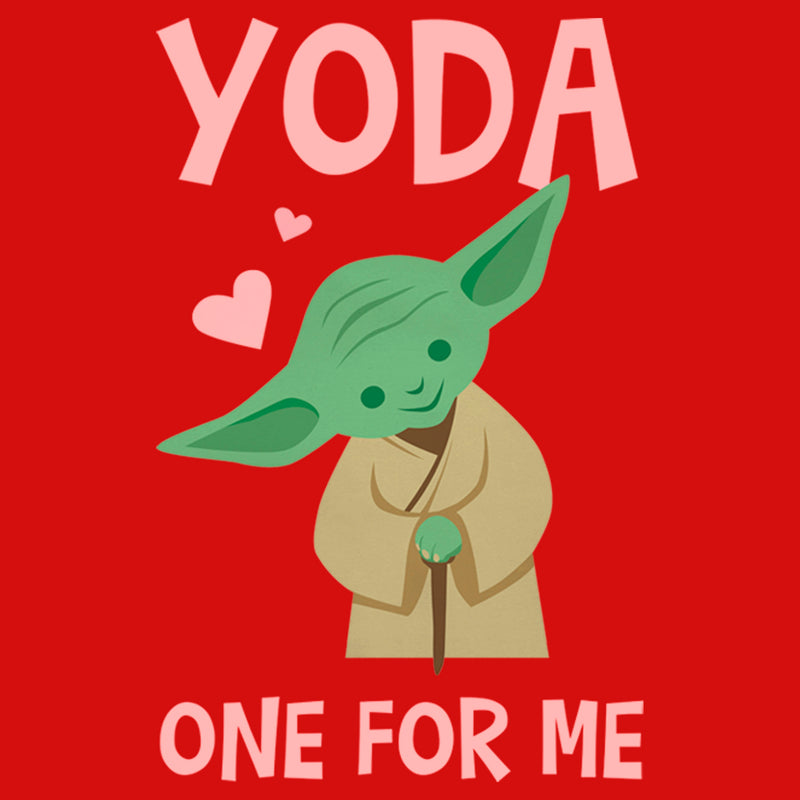 Girl's Star Wars Valentine's Day Yoda One for Me Simple T-Shirt