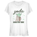 Junior's Star Wars Valentine's Day Yoda One for Me Distressed T-Shirt