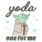 Junior's Star Wars Valentine's Day Yoda One for Me Distressed T-Shirt