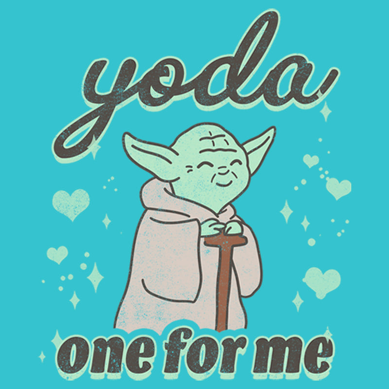Girl's Star Wars Valentine's Day Yoda One for Me Distressed T-Shirt