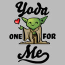 Junior's Star Wars Valentine's Day Yoda One for Me Cartoon T-Shirt